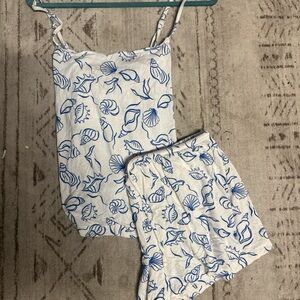 Target Blue and White Seashell Women's Pajama Set
